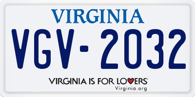 VA license plate VGV2032