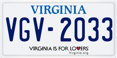 VA license plate VGV2033
