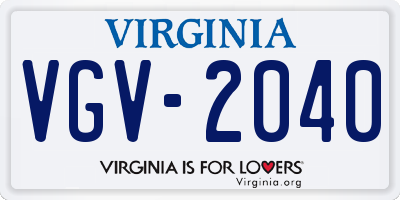VA license plate VGV2040