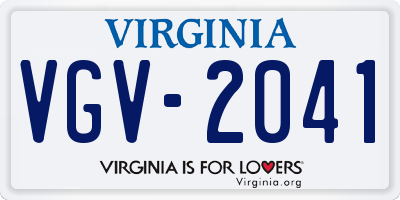 VA license plate VGV2041