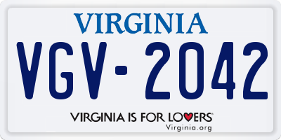 VA license plate VGV2042