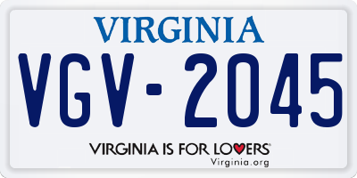 VA license plate VGV2045