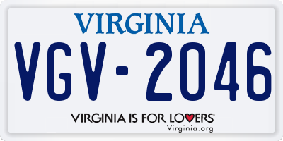 VA license plate VGV2046