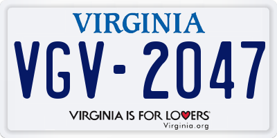 VA license plate VGV2047