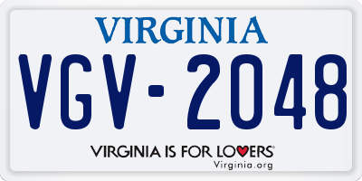VA license plate VGV2048