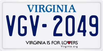VA license plate VGV2049