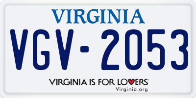 VA license plate VGV2053