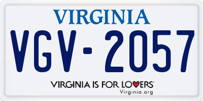 VA license plate VGV2057