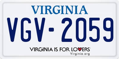 VA license plate VGV2059