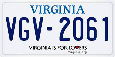 VA license plate VGV2061