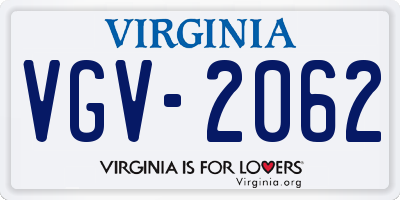 VA license plate VGV2062