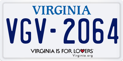 VA license plate VGV2064