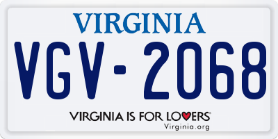 VA license plate VGV2068