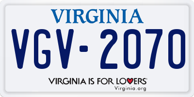 VA license plate VGV2070