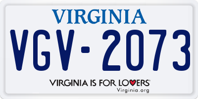 VA license plate VGV2073