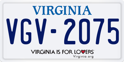 VA license plate VGV2075