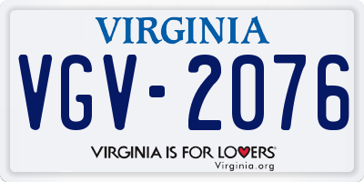 VA license plate VGV2076