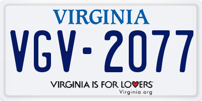 VA license plate VGV2077
