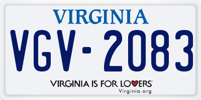VA license plate VGV2083