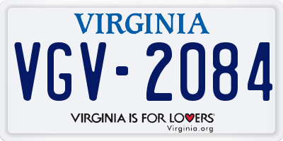 VA license plate VGV2084
