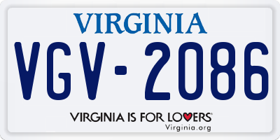 VA license plate VGV2086