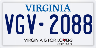 VA license plate VGV2088