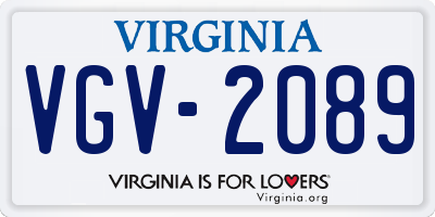 VA license plate VGV2089