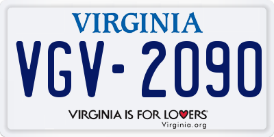 VA license plate VGV2090