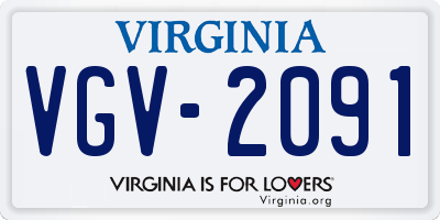 VA license plate VGV2091