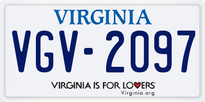 VA license plate VGV2097
