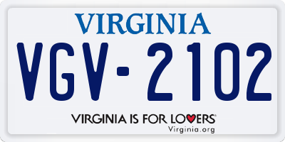 VA license plate VGV2102