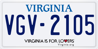 VA license plate VGV2105