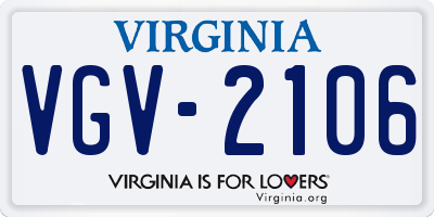 VA license plate VGV2106