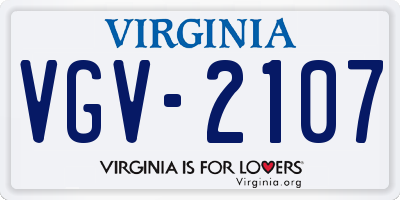 VA license plate VGV2107