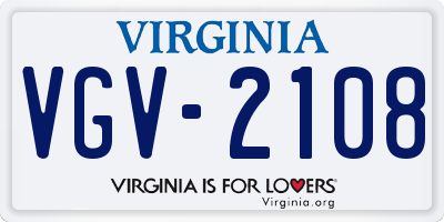 VA license plate VGV2108