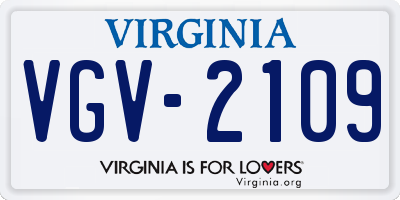 VA license plate VGV2109