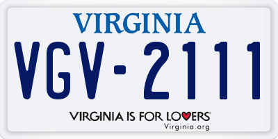 VA license plate VGV2111