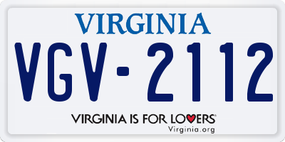 VA license plate VGV2112