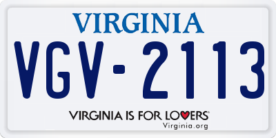 VA license plate VGV2113
