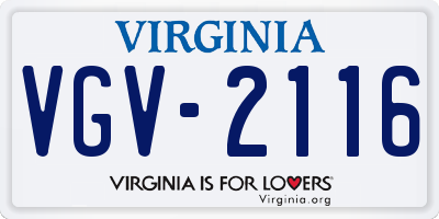 VA license plate VGV2116