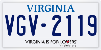 VA license plate VGV2119