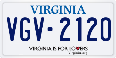VA license plate VGV2120