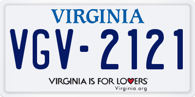 VA license plate VGV2121