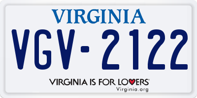 VA license plate VGV2122