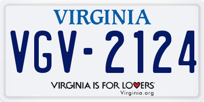 VA license plate VGV2124