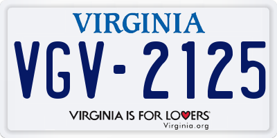 VA license plate VGV2125