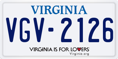 VA license plate VGV2126