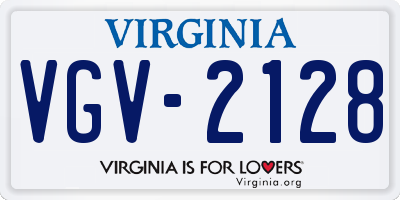 VA license plate VGV2128
