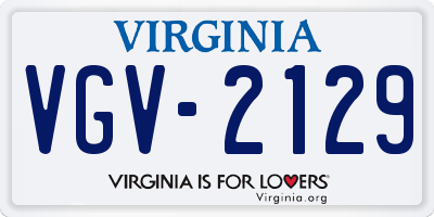 VA license plate VGV2129