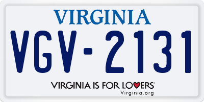 VA license plate VGV2131